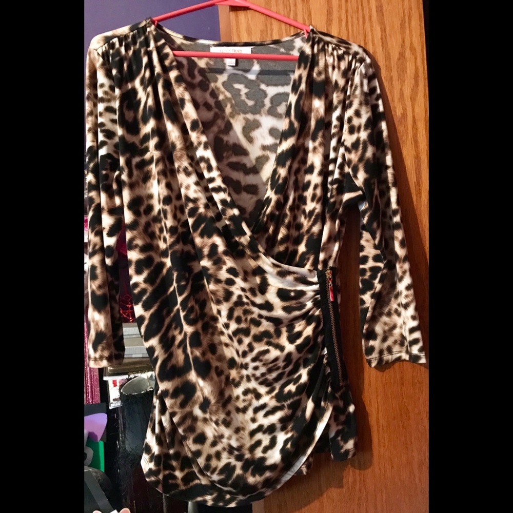 Cute Leopard Print Blouse, Size L
